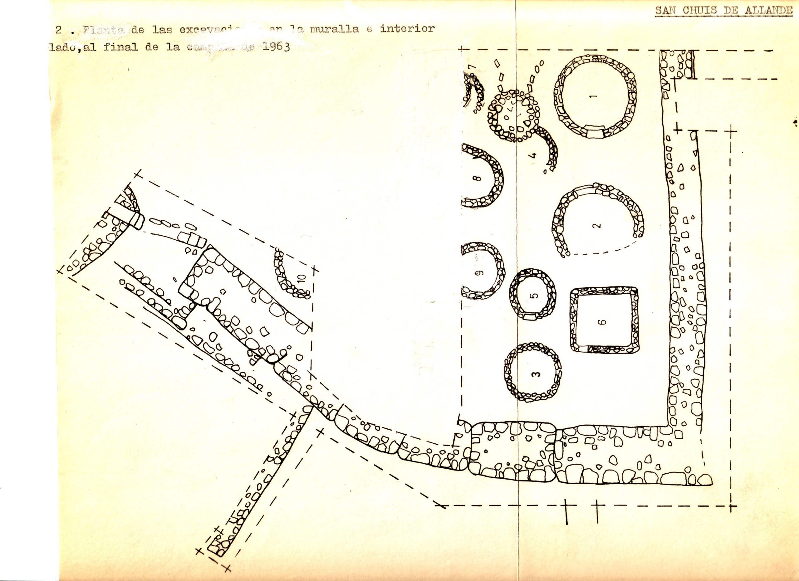 ESTRUCTURAS EXCAVADAS AL FINAL DE  LA CAMPAÑA DE 1963 | STRUCTURES EXCAVATED AT THE END OF THE 1963 CAMPAIGN