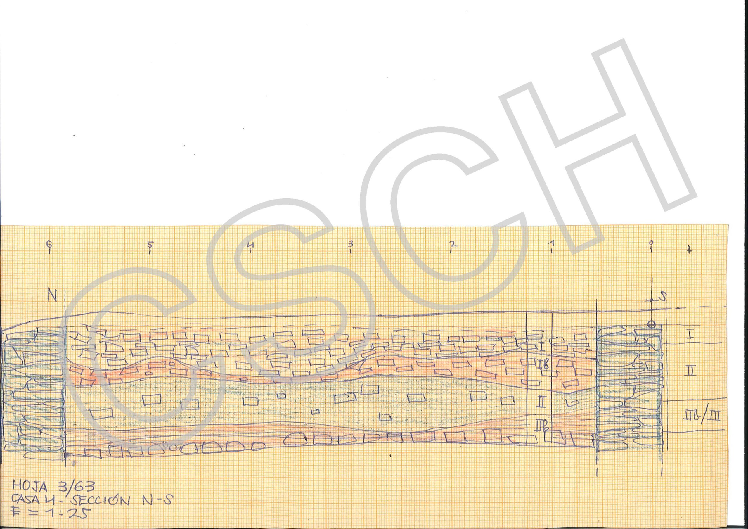 CORTE ESTRATIGRÁFICO DE LA E-4 | STRATIGRAPHIC SECTION OF S-4. 1963