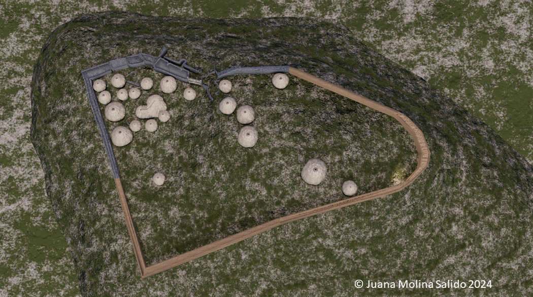 MURALLA Y ESTRUCTURAS SEGÚN LOS DATOS APORTADOS POR LA EXPLORACIÓN CON GEORRADAR | RAMPART AND STRUCTURES ACCORDING TO DATA PROVIDED BY GEO-RADAR EXPLORATION